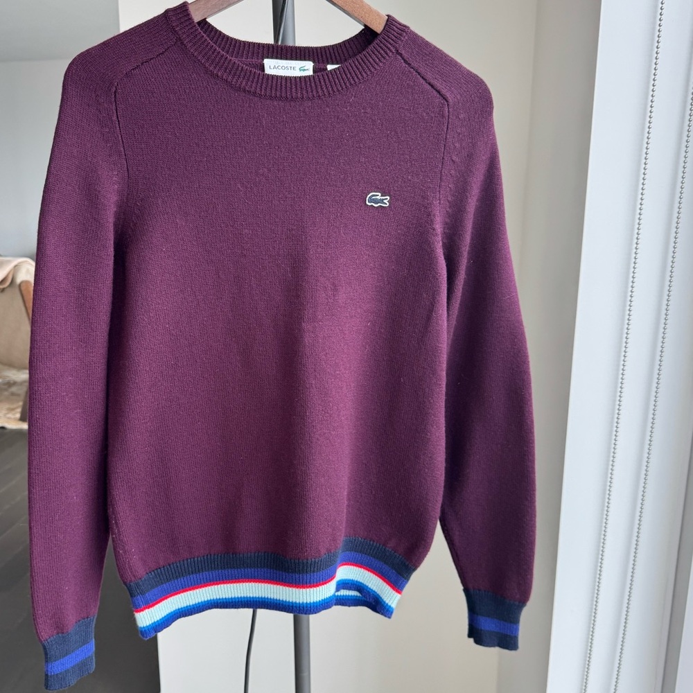 Lacoste Men's Burgundy Crewneck Sweater